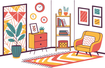Eclectic Interior Design Vector