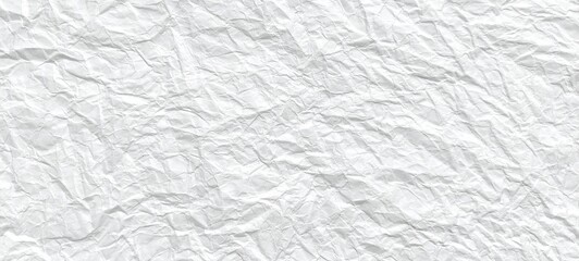 Abstract crumpled paper background with wavy surface texture. Crumpled white vintage paper surface texture for background. Wrinkled paper background with copy space for text.