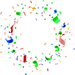Festive 3D Confetti in Colorful Swirl