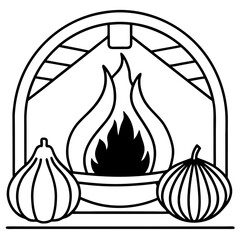 Cozy Fireplace with Garland
