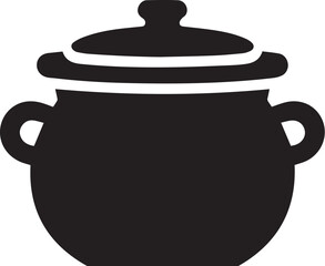 pot silhouette black vector Illustration icon
