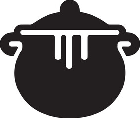 pot silhouette black vector Illustration icon