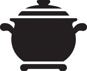 pot silhouette black vector Illustration icon