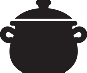 pot silhouette black vector Illustration icon