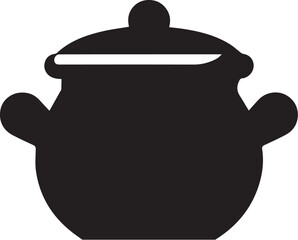 pot silhouette black vector Illustration icon