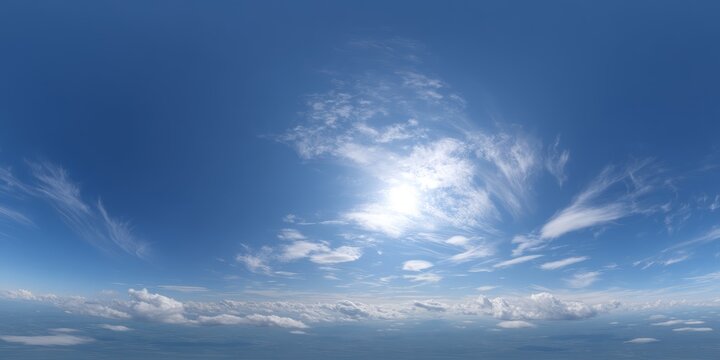Panoramic hdr sky view aerial perspective 360 degrees cloudscape nature