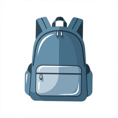 Versatile Blue Backpack Flat Vector Icon: Essential Travel, School, and Daily Carry-All Illustration for Modern Lifestyles
