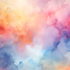 Abstract watercolor painting featuring a blend of pastel colors. Soft. flowing colors in a smooth. textured artistic composition.