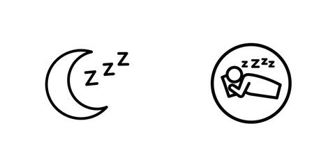 Sleep mode icon with Zzz symbols in minimalistic style on transparent background