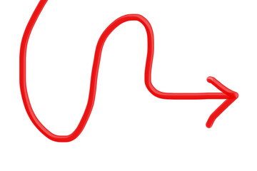 Transparent PNG Curved Metallic Arrow 3D Isolated Squiggle Vector Design Element