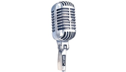 Retro microphone on white background