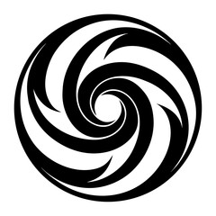 Spiral Circle vector clean black silhouette design white background