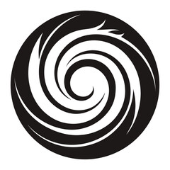 Spiral Circle vector clean black silhouette design white background