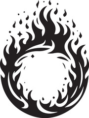 Ring of fire Silhouette Vector Illustration