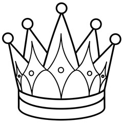 Birthday Crown line art vector