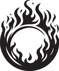 Ring of fire Silhouette Vector Illustration