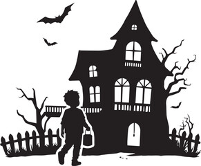 spooky halloween house 100% fully editable vector file.