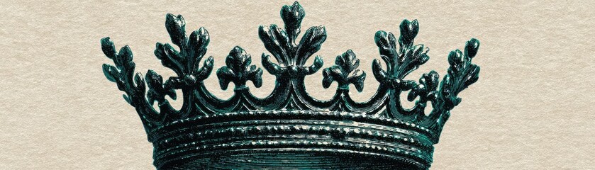 Line tiara in retro vintage concept. Detailed antique crown with ornate design and historical significance.
