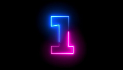 Neon number one graphic