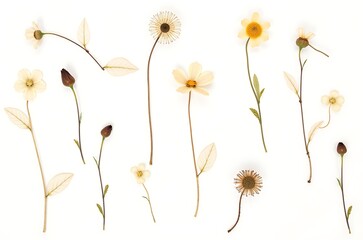 Obraz premium Elegant Beige Dried Flower Flatlay Wallpaper Background Design ai generated