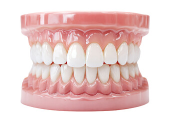 Obraz premium Dental jaw model with healthy white teeth, isolated on transparent cutout background