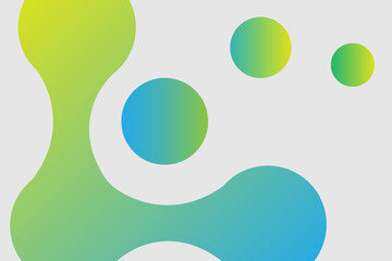 Green metaball abstract geometric shape. Connected liquid molecules figures. Morphing vector design element for banner, collage, logo.