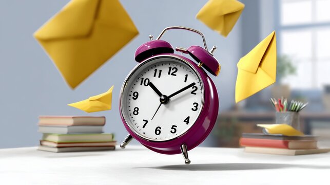 Clock with the hands on the numbers 3 and 9