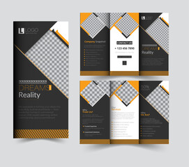 construction brochure templet design set. construction brochure template with modern, minimal and abstract design in A4 format.