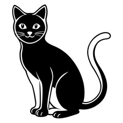 Cat vector silhouette black design white background