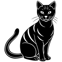 Cat vector silhouette black design white background