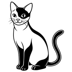 Cat vector silhouette black design white background