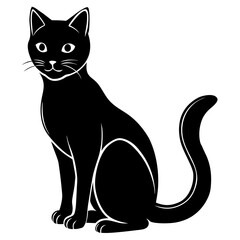 Cat vector silhouette black design white background