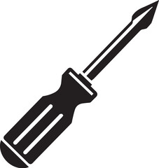 Fototapeta premium Screwdriver simple black and white illustration