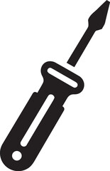 Screwdriver simple black and white illustration