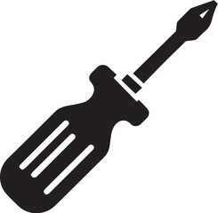 Screwdriver simple black and white illustration