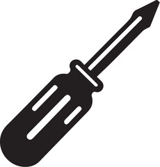 Screwdriver simple black and white illustration