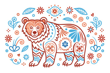 Beautiful Bear with white background