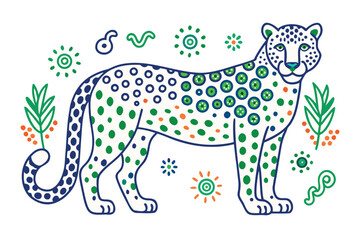 Fototapeta premium vector illustration of a leopard