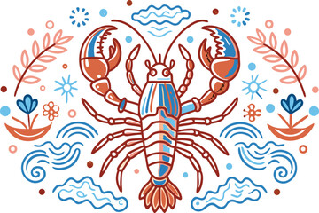 vector illustration of a lobster