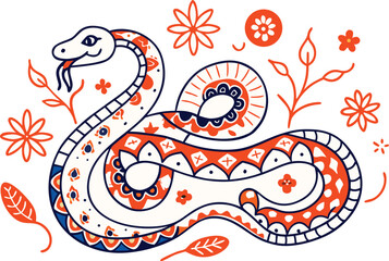 Beautiful Snake with white background
