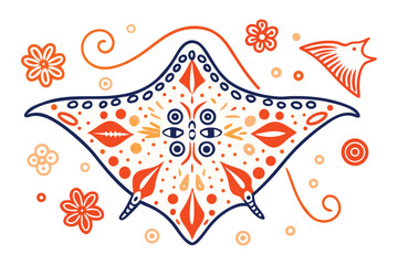 Beautiful Stingray with white background