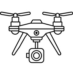 Drone with Camera line art vector