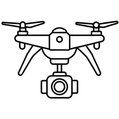 Drone with Camera line art vector