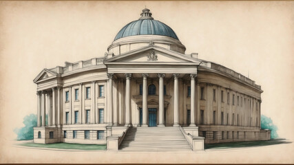 Old Buildings Illustration, Isometric Building Illustration,