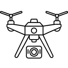 Drone with Camera line art vector