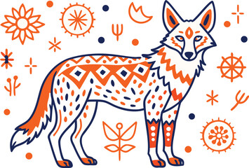 Beautiful Fox with white background