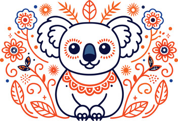 Beautiful Koala with white background