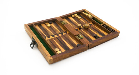 Wooden backgammon box
