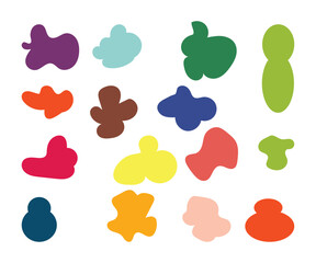 Colorful Abstract Shapes Vector Set | Hand-Drawn Fluid Organic Elements in Vibrant Colors – Perfect for Modern Graphic Design, Posters & Creative Projects.