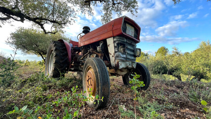 old rusty tractor